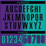 Custom Purple Aqua-Black 3D Gradient Fashion Performance Polo Shirt