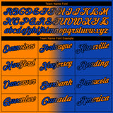 Custom Thunder Blue Bay Orange-Black 3D Gradient Fashion Performance Polo Shirt