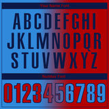 Custom Powder Blue Red-Navy 3D Gradient Fashion Performance Polo Shirt