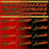 Custom Black Red-Old Gold 3D Gradient Fashion Performance Polo Shirt