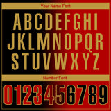 Custom Black Red-Old Gold 3D Gradient Fashion Performance Polo Shirt