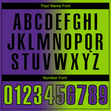 Custom Purple Neon Green-Black 3D Gradient Fashion Performance Polo Shirt