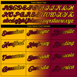 Custom Maroon Gold-Black 3D Gradient Fashion Performance Polo Shirt