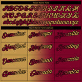 Custom Maroon Old Gold-Black 3D Gradient Fashion Performance Polo Shirt