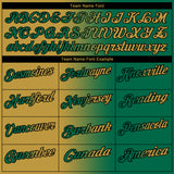 Custom Kelly Green Old Gold-Black 3D Gradient Fashion Performance Polo Shirt