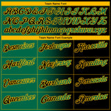 Custom Black Kelly Green-Gold 3D Gradient Fashion Performance Polo Shirt