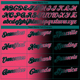 Custom Black Neon Pink-Teal 3D Gradient Fashion Performance Polo Shirt