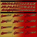 Custom Red Old Gold-Black 3D Gradient Fashion Performance Polo Shirt