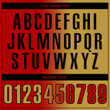 Custom Red Old Gold-Black 3D Gradient Fashion Performance Polo Shirt