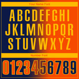 Custom Navy Orange-Gold 3D Gradient Fashion Performance Polo Shirt