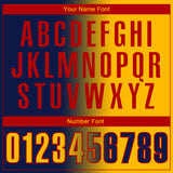 Custom Navy Gold-Red 3D Gradient Fashion Performance Polo Shirt