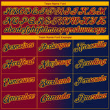 Custom Navy Maroon-Gold 3D Gradient Fashion Performance Polo Shirt