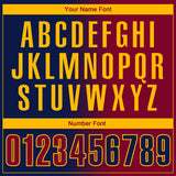 Custom Navy Maroon-Gold 3D Gradient Fashion Performance Polo Shirt