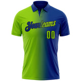 Custom Royal Neon Green-Black 3D Gradient Fashion Performance Polo Shirt