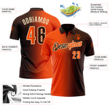 Custom Brown Orange-Cream 3D Gradient Fashion Performance Polo Shirt