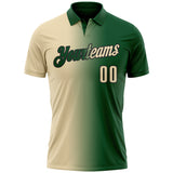 Custom Green Cream-Black 3D Gradient Fashion Performance Polo Shirt