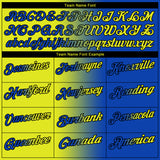 Custom Thunder Blue Neon Yellow-Black 3D Gradient Fashion Performance Polo Shirt