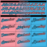 Custom Sky Blue Medium Pink-Black 3D Gradient Fashion Performance Polo Shirt
