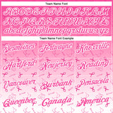 Custom Pink White 3D Gradient Pink Ribbon Breast Cancer Awareness Month Women Health Care Support Performance Polo Shirt