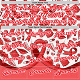 Custom Fire Red White 3D Pattern Design Red Ribbon Blood Cancer Cancer Awareness Performance Polo Shirt