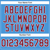 Custom Powder Blue Crimosn-White Performance T-Shirt
