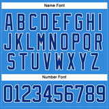 Custom Sky Blue Royal-White Hockey Lace Neck Jersey