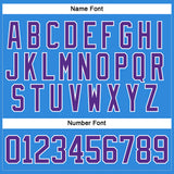 Custom Sky Blue Purple-White Hockey Lace Neck Jersey