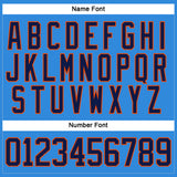 Custom Sky Blue Navy-Orange Hockey Lace Neck Jersey