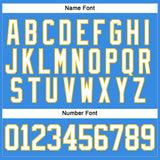 Custom Powder Blue White-Gold Hockey Jersey