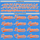 Custom Powder Blue Orange-White Hockey Jersey