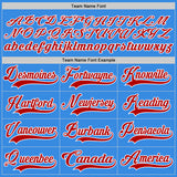 Custom Powder Blue Red-White Hockey Jersey
