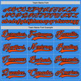 Custom Powder Blue Orange-Black Hockey Jersey