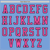 Custom Powder Blue Pink-Black Authentic Baseball Jersey