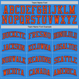 Custom Powder Blue Orange-Royal Authentic Basketball Jersey