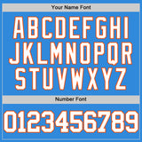 Custom Powder Blue White-Orange Authentic Basketball Jersey
