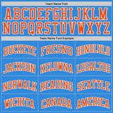 Custom Powder Blue Orange-White Authentic Basketball Jersey