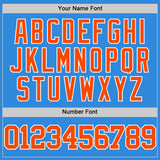Custom Powder Blue Orange-White Authentic Basketball Jersey