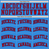 Custom Powder Blue Red-Royal Authentic Basketball Jersey