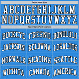 Custom Powder Blue White-Black Authentic Basketball Jersey