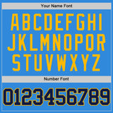Custom Powder Blue Navy-Gold Authentic Basketball Jersey