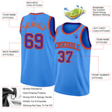 Custom Powder Blue Purple-Orange Authentic Basketball Jersey