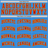 Custom Powder Blue Red-Gold Authentic Basketball Jersey