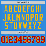 Custom Powder Blue Red-Gold Authentic Basketball Jersey