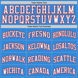Custom Powder Blue White-Red Authentic Basketball Jersey