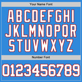 Custom Powder Blue White-Red Authentic Basketball Jersey