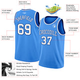Custom Powder Blue White-Royal Authentic Basketball Jersey