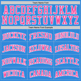 Custom Powder Blue Pink-White Authentic Basketball Jersey