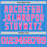 Custom Powder Blue Pink-White Authentic Basketball Jersey