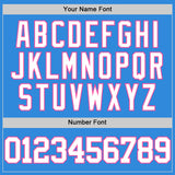 Custom Powder Blue White-Pink Authentic Basketball Jersey