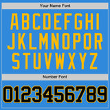 Custom Powder Blue Black-Gold Authentic Basketball Jersey